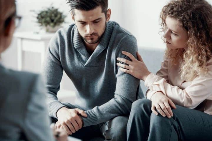 Couple seeing a marriage counselor in Frisco Texas